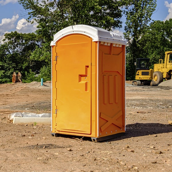 how often are the portable restrooms cleaned and serviced during a rental period in Stonybrook